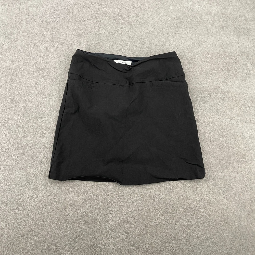 S.C. & Co. Double Wraparound Skirt Skort Women Small Black Stretch Golf Athletic